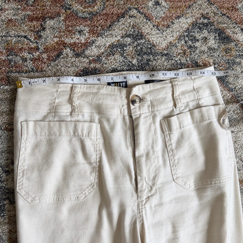 Maeve The Colette Cream Chalk Wide Leg Crop Pant 28 - Picture 8 of 9